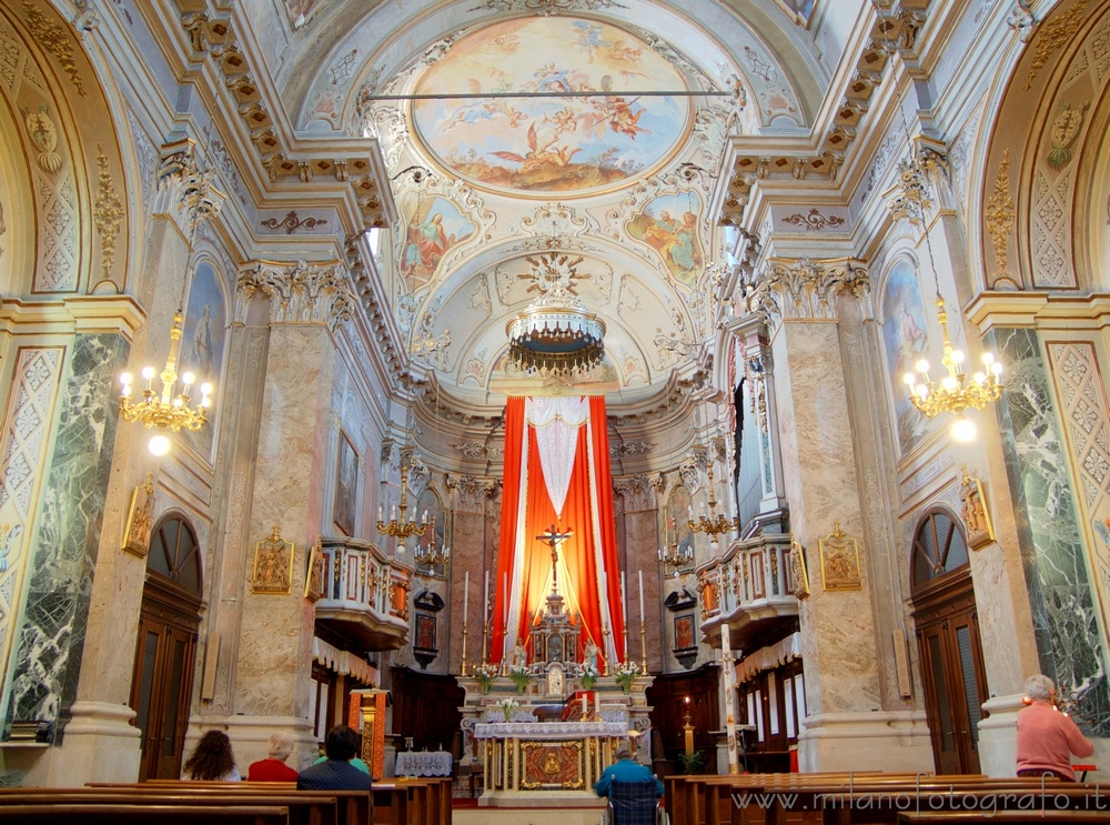 Monte Isola (Brescia, Italy - Interiors of the Church of San Michele Arcangelo in Peschiera Maraglio